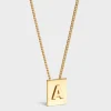 Alphabet A Necklace in Brass with Gold finish