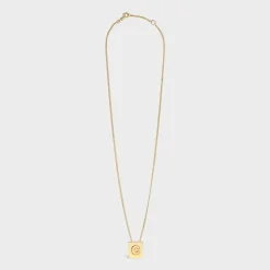 Alphabet C Necklace in Brass with Gold finish