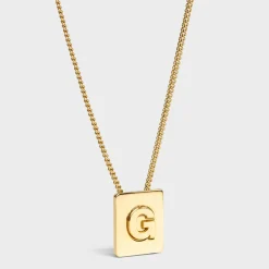 Alphabet G Necklace in Brass with Gold finish