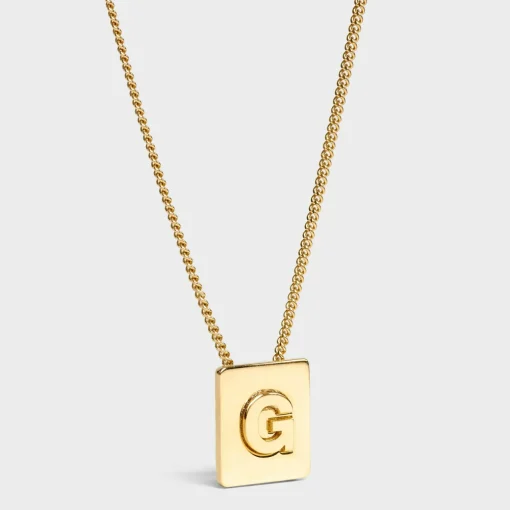 Alphabet G Necklace in Brass with Gold finish