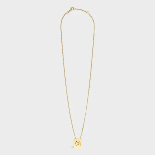 Alphabet G Necklace in Brass with Gold finish