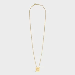 Alphabet H Necklace in Brass with Gold finish