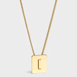 Alphabet I Necklace in Brass with Gold finish
