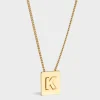 Alphabet K Necklace in Brass with Gold finish