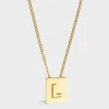 Alphabet L Necklace in Brass with Gold finish