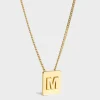 Alphabet M Necklace in Brass with Gold finish