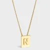 Alphabet N Necklace in Brass with Gold finish