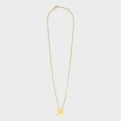 Alphabet N Necklace in Brass with Gold finish