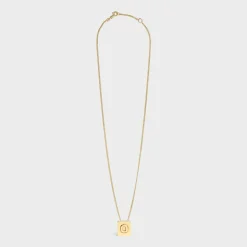 Alphabet O Necklace in Brass with Gold finish