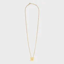 Alphabet R Necklace in Brass with Gold finish