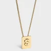 Alphabet S Necklace in Brass with Gold finish