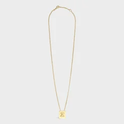 Alphabet Z Necklace in Brass with Gold finish