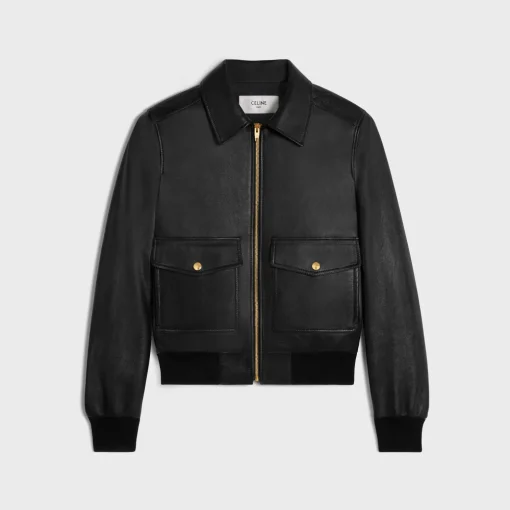 aviator blouson jacket in soft lambskin