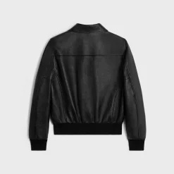 aviator blouson jacket in soft lambskin