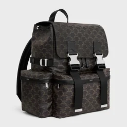 Backpack in Triomphe canvas and calfskin