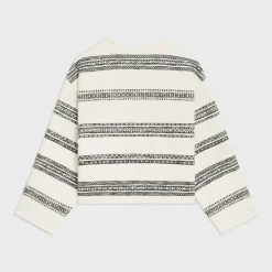 baja cardigan in striped tweed