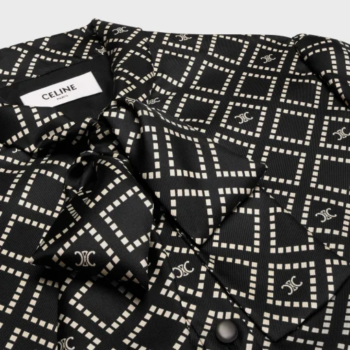 Basque mini dress in silk twill