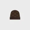beanie in monogram wool, cashmere and silk