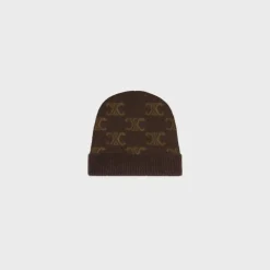 beanie in monogram wool, cashmere and silk