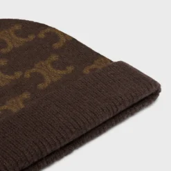 beanie in monogram wool, cashmere and silk