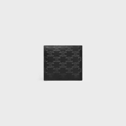 Bi-fold Wallet Triomphe L.Embossed Calf T.Emb BLACK
