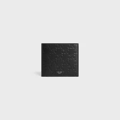 Bi-fold Wallet with Coin Compartment in Calfskin with triomphe embossed