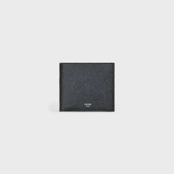 Bi-fold Wallet with Coin Compartment in grained calfskin