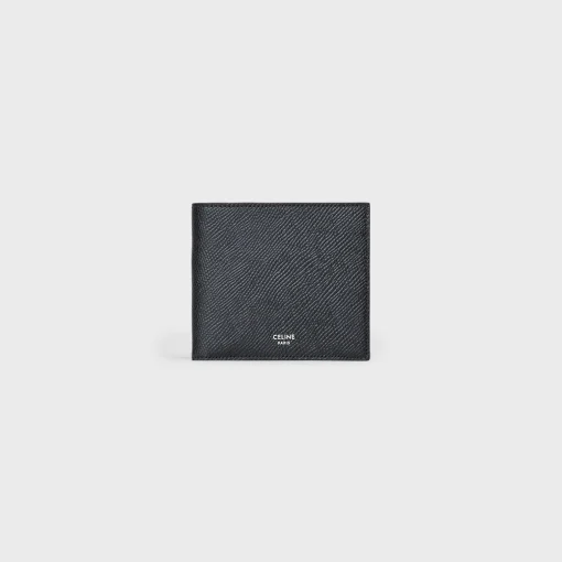 Bi-fold Wallet with Coin Compartment in grained calfskin