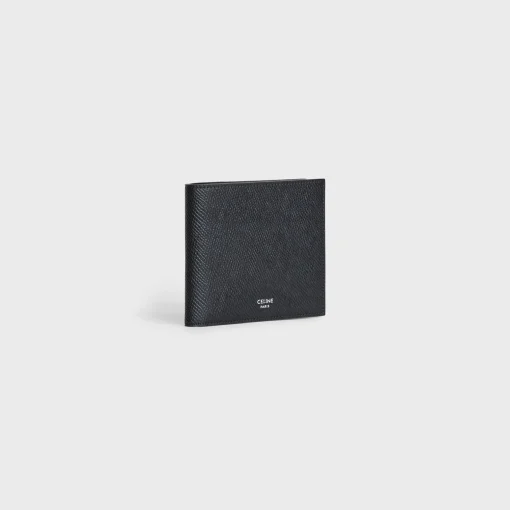 Bi-fold Wallet with Coin Compartment in grained calfskin