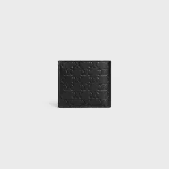 Bi-fold Wallet with Coin Compartment in Calfskin with triomphe embossed