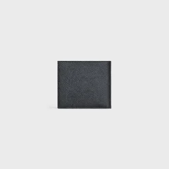 Bi-fold Wallet with Coin Compartment in grained calfskin