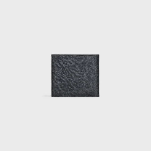 Bi-fold Wallet with Coin Compartment in grained calfskin
