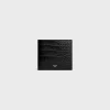 Bi-fold Wallet with Coin Stamped Croco Embossed Calf BLACK