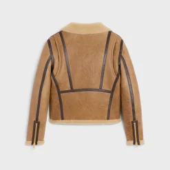 biker jacket in lambskin shearling