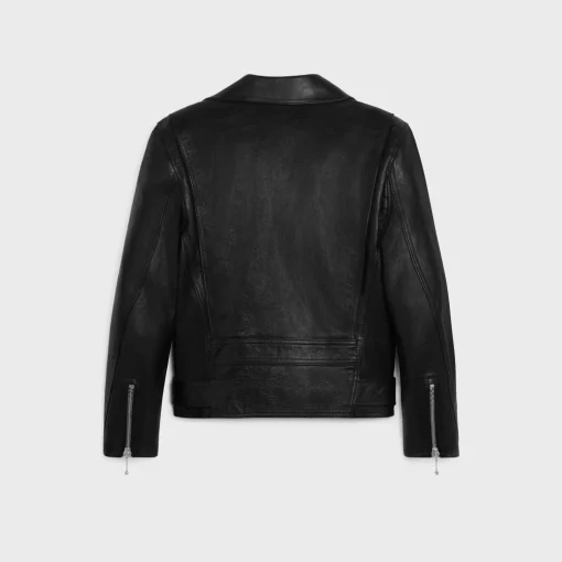 biker jacket with cabochons in calfskin