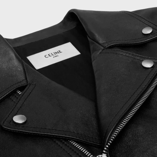 biker jacket with cabochons in calfskin