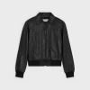 blouson jacket with cutouts in soft lambskin
