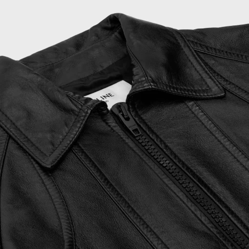 blouson jacket with cutouts in soft lambskin