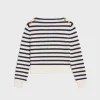 boat neck marinière sweater in cashmere
