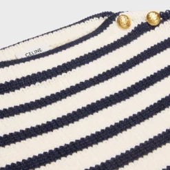 boat neck marinière sweater in cashmere