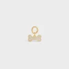 Bone strass dog medal in brass