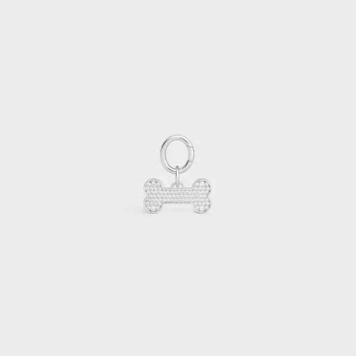 Bone strass dog medal in brass