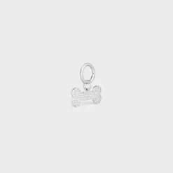 Bone strass dog medal in brass