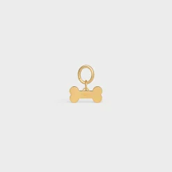 Bone strass dog medal in brass