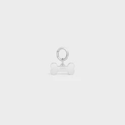 Bone strass dog medal in brass