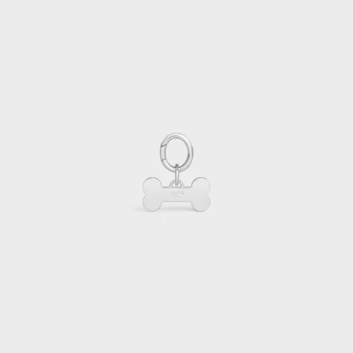 Bone strass dog medal in brass
