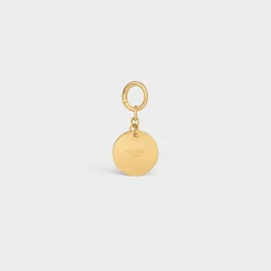Bone strass plate dog medal in brass