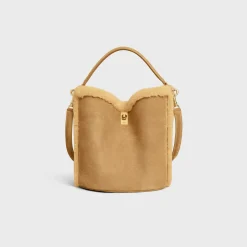 Bucket 16 SOFT Bag in SUEDE CALFSKIN AND SHEARLING