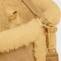 Bucket 16 SOFT Bag in SUEDE CALFSKIN AND SHEARLING