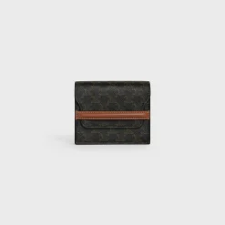 Business Card Holder in Triomphe Canvas and Lambskin